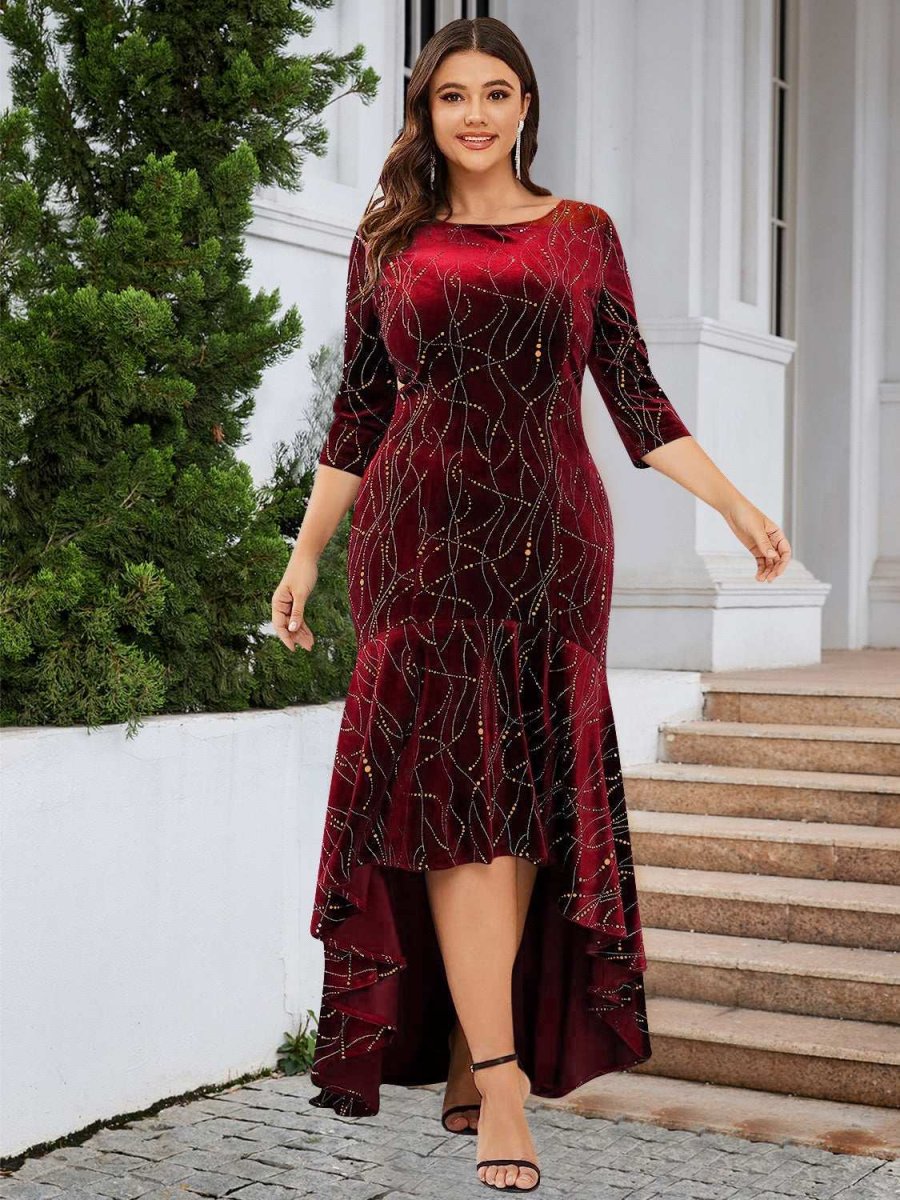 Vestido plus size com babados e bainha alta e baixa - Image 2