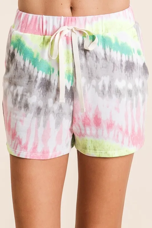 Shorts BiBi com estampa tie-dye e cordão de ajuste em sarja. - Image 2