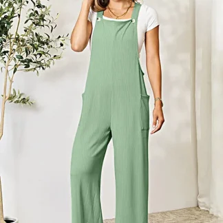 Macacão de luxo Double Take tamanho grande com bolsos – opaco, modelagem confortável, disponível em vários tamanhos.