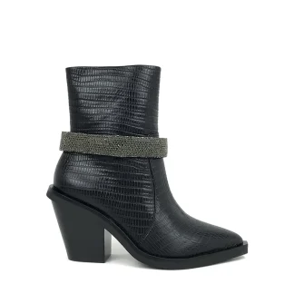 BOTA CROCO COM PULSEIRA GOLD&ROUGE