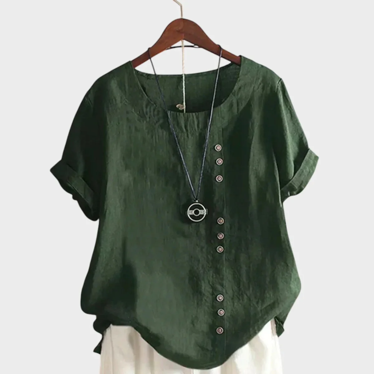 Mia - Blusa de manga curta com decote redondo - Image 7