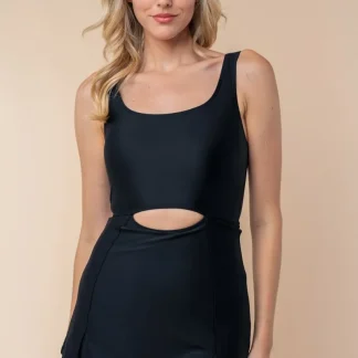 Vestido de banho White Birch tamanho grande sem mangas com amarração nas costas em malha de alta performance
