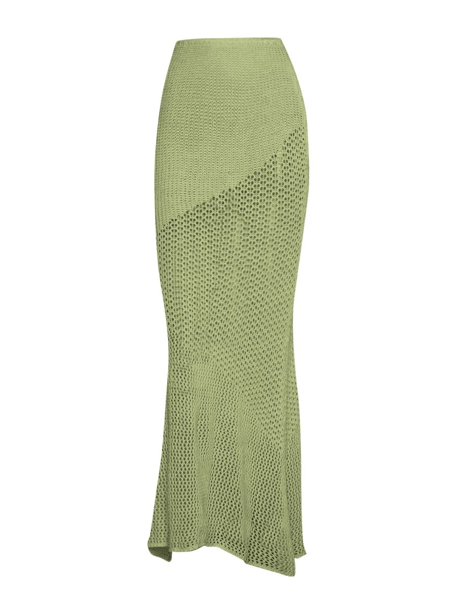 Conjunto de blusa de manga comprida amarrada e saia - Image 9