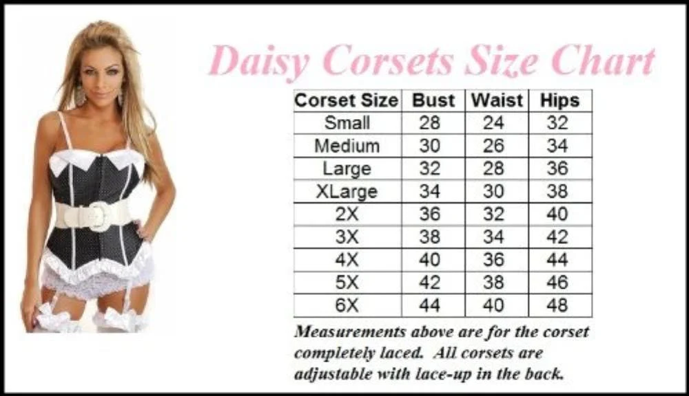 Daisy Corsets IS-D-22 Corpete Burlesco Feminino - Tamanho 3-4X, Preto e Rosa, Costas com Cadarço - Image 3