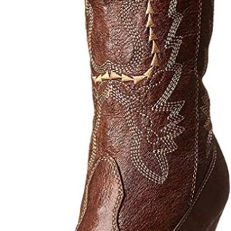 Ellie Shoes 418 Cowgirl 4 Inch Heel Ankle Women's Cowgirl Boots in Brown and Black, Sizes 6-12