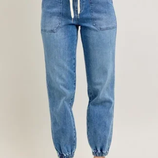 Calça Jogger Jeans Judy Blue Plus Size de Cintura Alta