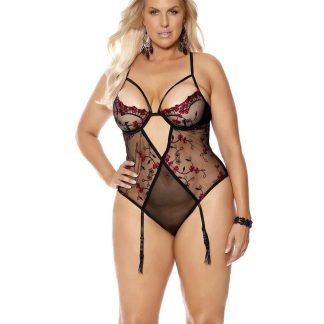 Body elegante em tule bordado com abertura frontal em formato de gota. Preço regular: $40