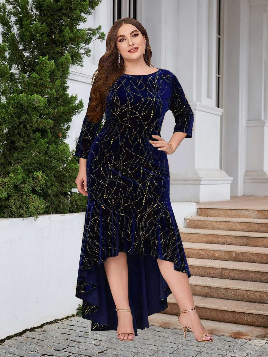 Vestido plus size com babados e bainha alta e baixa - Image 9