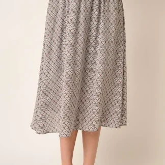 Saia midi estampada Mittoshop