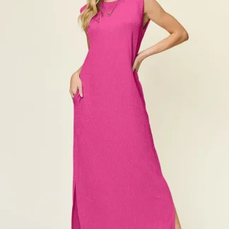Vestido longo sem mangas com textura Double Take Full Size