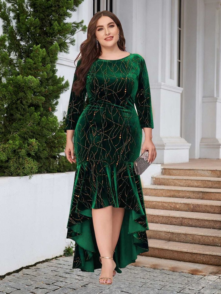 Vestido plus size com babados e bainha alta e baixa - Image 5