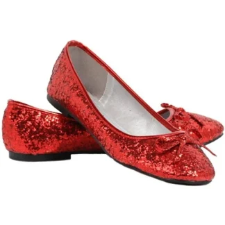 Ellie Shoes 016-Mila-G Adult Glitter Flats With Bow - Stylish Metallic Design in Black, Fuchsia, Green, Red, Silver, Sizes 6-11