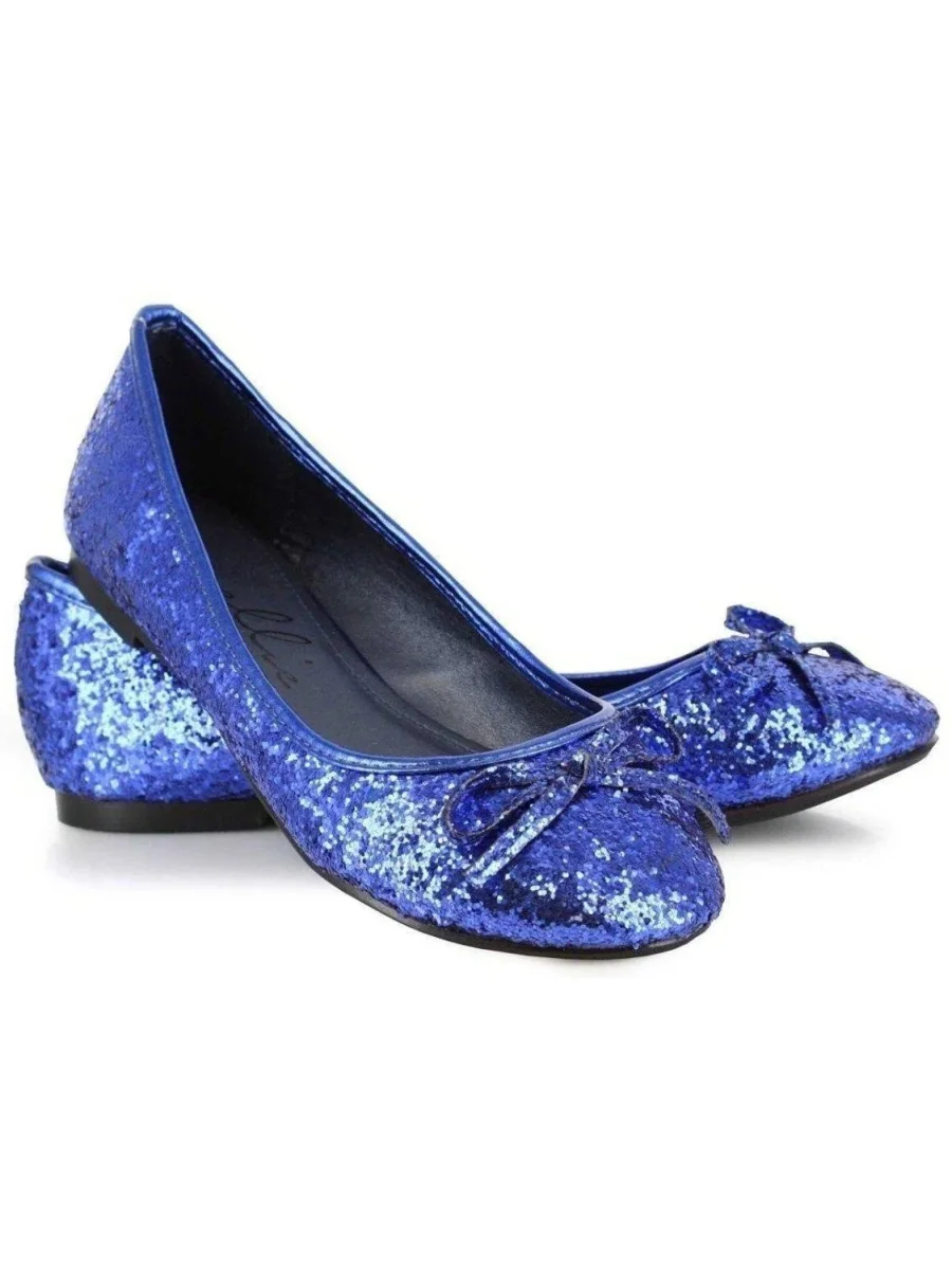 Ellie Shoes 016-Mila-G Adult Glitter Flats With Bow - Stylish Metallic Design in Black, Fuchsia, Green, Red, Silver, Sizes 6-11 - Image 4