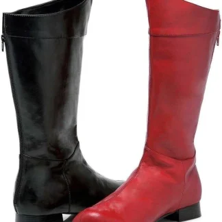 Ellie Shoes 121 Shazam Knee High Men's Boots 1" Heel, 17" Height, Stylish Black & Red