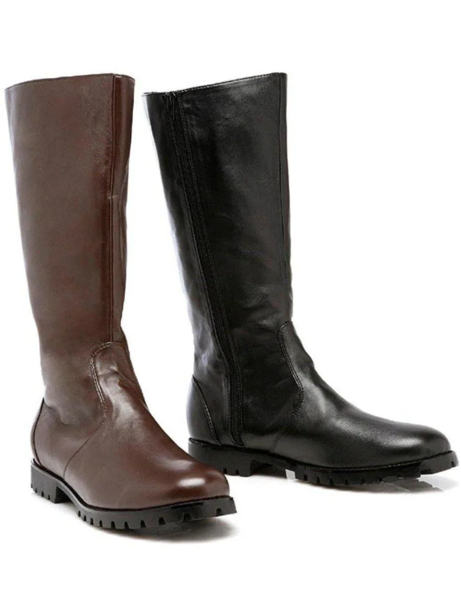 Ellie Shoes 125-Matey Sapatos Masculinos Confortáveis com Salto de 1 cm em PU Preto e Marrom - Image 4