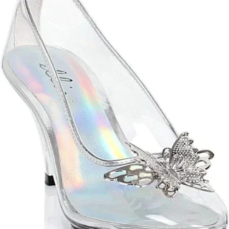Transparent High Heels: Ellie Shoes 3" Clear Women's Pump with Butterfly Design