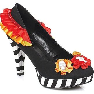 Ellie Shoes 4" Heel Flower Skull Costume Pumps - Black/White & Multi, Sizes 5-12