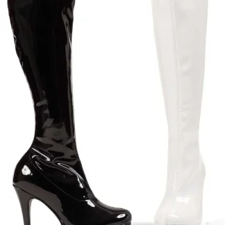 Ellie Shoes 421-Groove 4" Knee-High Women's Boots with Zipper - Stylish Black & White Options