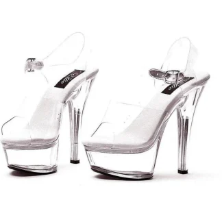 Ellie Shoes 601-Brook Clear High Heel Sandals for Women - 6" Elegant Design, Sizes 5-14