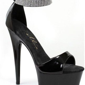 Ellie Shoes 609-Haven Women's 6 Inch Heel Sandals in Black and Silver - Elegant & Stylish Design