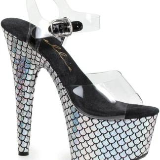 Ellie Shoes 709-Mermaid 7 Inch Stiletto Heels With Platform in Blue, Fuchsia, Silver - Sizes 5-11