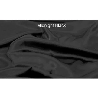 Conjunto de lençóis de cetim Cal King - Lingerie preta meia-noite feita sob medida em cetim para colchão de 8 polegadas de profundidade