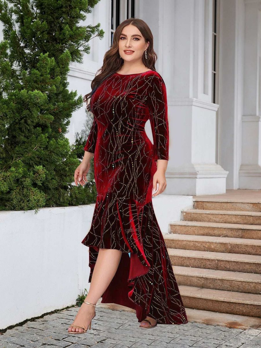 Vestido plus size com babados e bainha alta e baixa - Image 4
