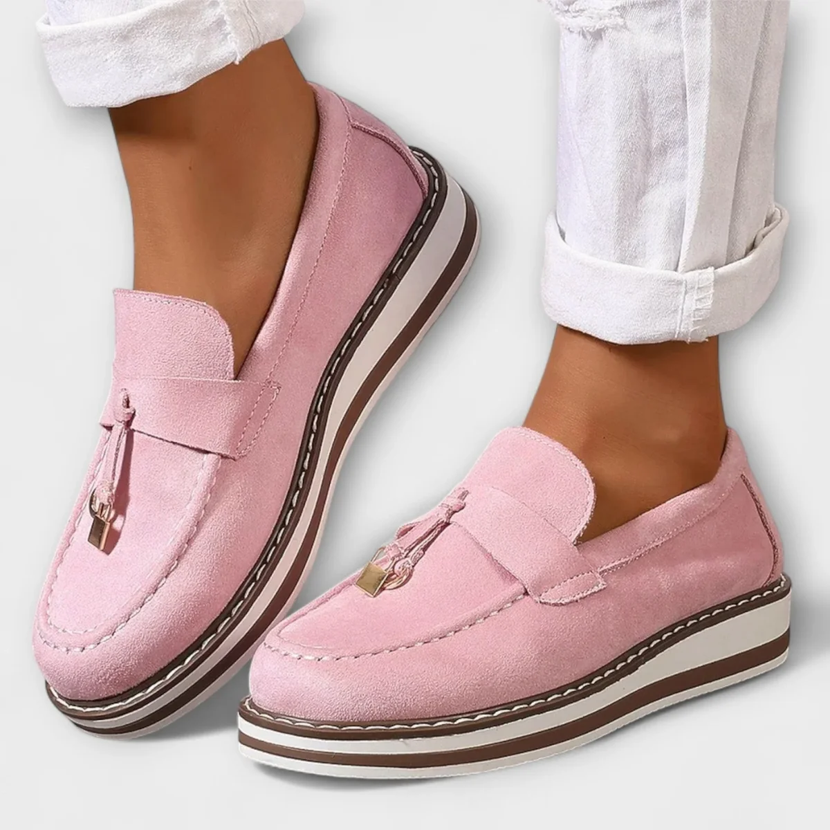 Ines - Mocassins casuais com biqueira redonda