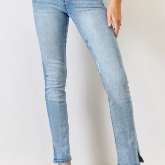 Calça jeans Kancan Full Size Mid Rise Y2K com fenda e corte bootcut