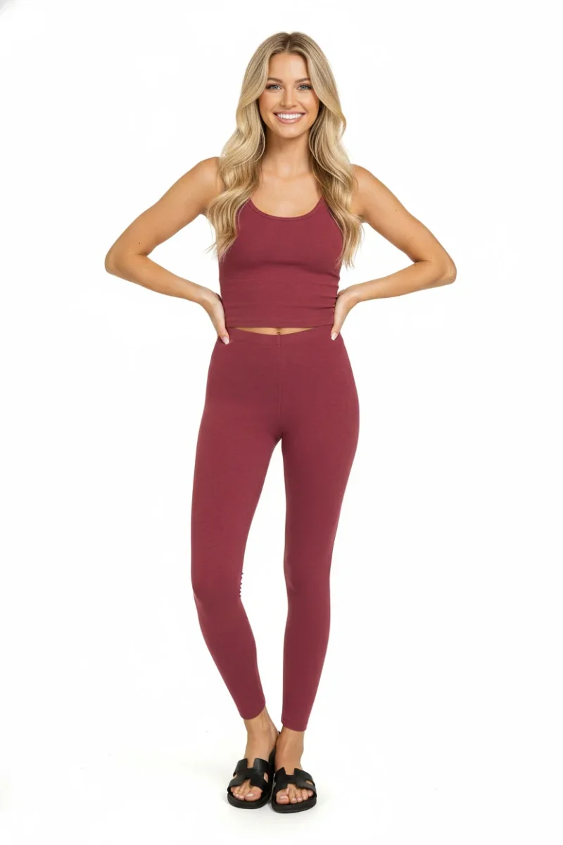 Calça legging comprida Zenana Premium Cotton - Image 4