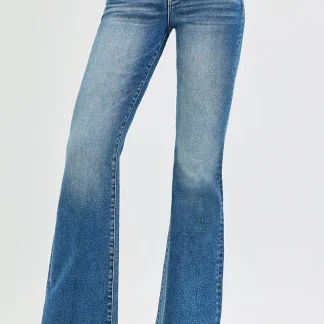 Calça jeans flare de cintura alta com controle de barriga RISEN Plus Size